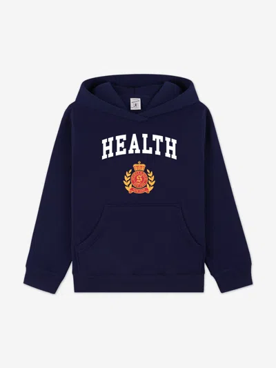 Sporty And Rich Health Graphic Hooded Top In Blue