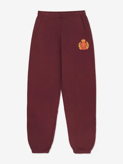 Sporty And Rich Sporty & Rich Kids Ny Health Crest Joggers In Burgundy