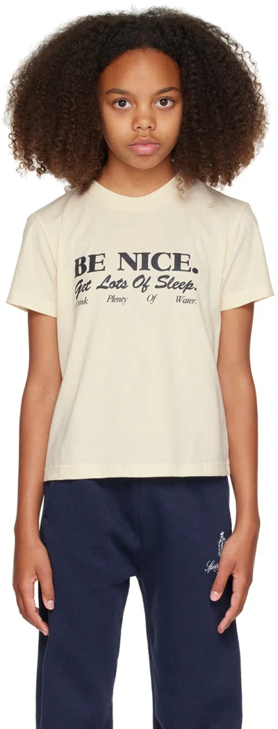 Sporty And Rich Kids Off-white 'be Nice' T-shirt In 49 Cream