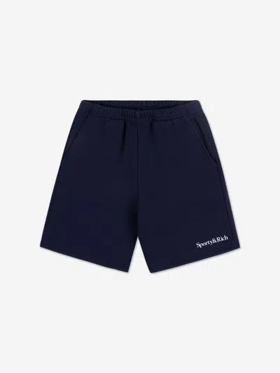 Sporty And Rich Sporty & Rich Kids Serif Logo Gym Shorts In Blue