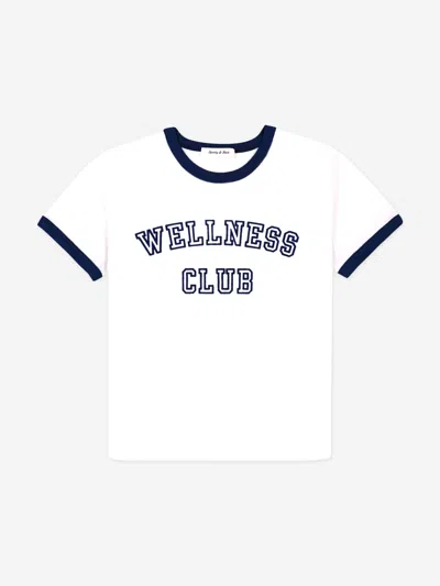 Sporty And Rich Sporty & Rich Kids Wellness Club Flocked T-shirt In White