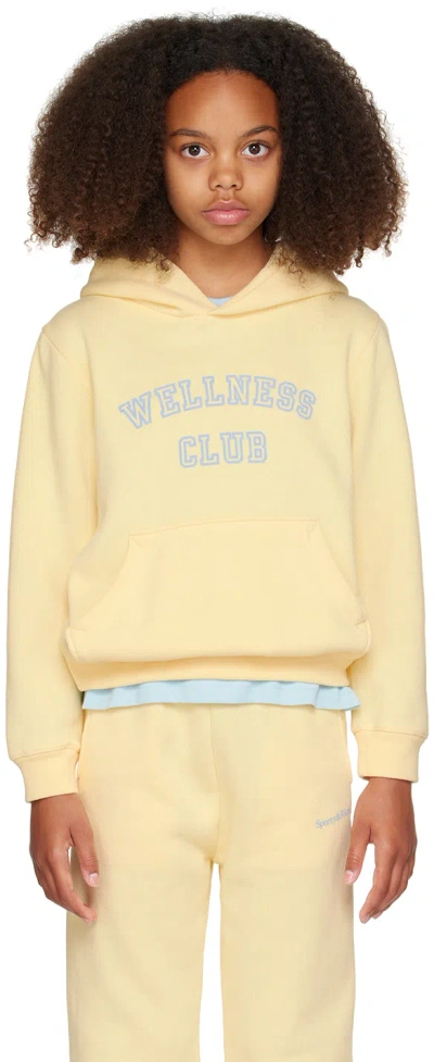 Sporty And Rich Kids Yellow 'wellness Club' Hoodie In 219 Almond
