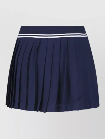 Sporty And Rich Knee Length Midi Shorts Pleated Waistband In Blue
