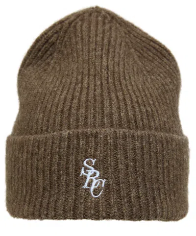 Sporty And Rich Knitted Wool Beanie In Brown