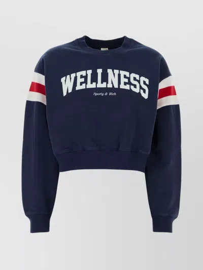 SPORTY AND RICH KNITWEAR CROPPED CREW NECK PRINTED