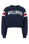 Sporty And Rich Sporty & Rich Wellness Rugby Stripe Cotton Graphic Sweatshirt In Blue