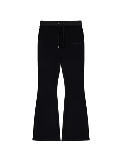 Sporty And Rich Krystal Logo-embellished Track Pants In Black