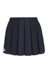 Sporty And Rich X Lacoste Pleated Mini Skirt In Blue