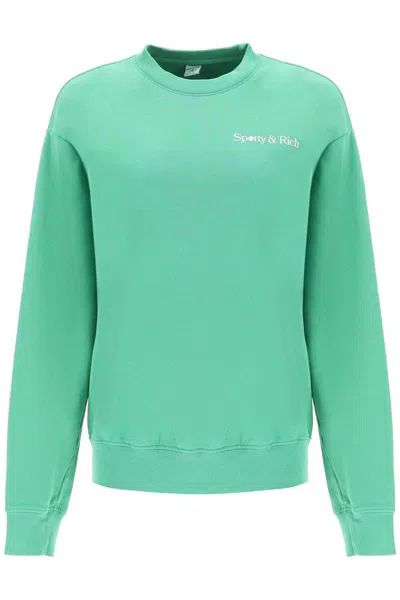 SPORTY AND RICH LE RACQUET CLUB CREW-NECK SWEATSHIRT