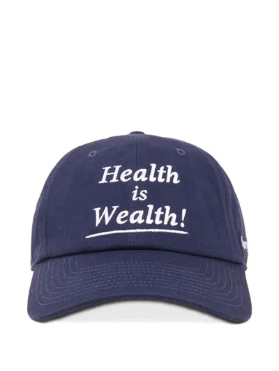 Sporty And Rich Lettering-detail Cap In Blue
