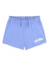 Sporty And Rich Lettering-print Logo Shorts In Blue