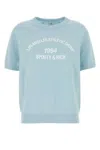Sporty And Rich Sporty & Rich Light Blue Cotton Blend La Athletic Group Sweatshirt