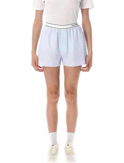 SPORTY AND RICH LIGHT BLUE LOGO SHORTS
