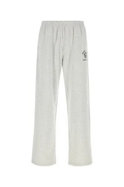 Sporty And Rich Light Grey Cotton Joggers In White