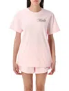 Sporty And Rich Script Health Tshirt Short Sleeves In Pink