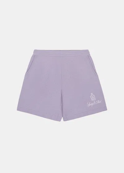Sporty And Rich Vendome Logo-embroidered Shorts In Soft Lilac