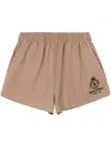 Sporty And Rich Sporty & Rich Crown Embroidered Disco Shorts In 中性色