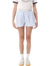 Sporty And Rich Sporty & Rich Serif Logo Boxer In Light Blue Striped