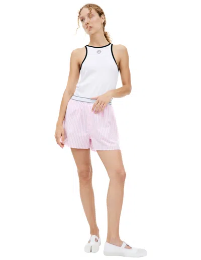 Sporty And Rich Logo Boxer Shorts In Pink