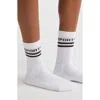 Sporty And Rich Sporty & Rich Logo Cotton Blend Crew Socks In White