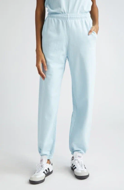 Sporty And Rich Logo Cotton Fleece Joggers In Baby Blue