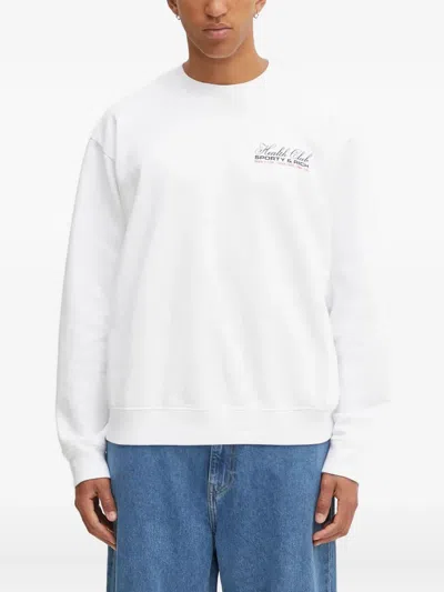 Sporty And Rich Logo-detail Crew-neck Sweatshirt In White