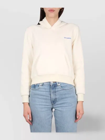 Sporty And Rich Logo Detail Hooded Kangaroo Pocket Knitwear