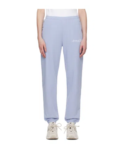 Sporty And Rich Logo Elastic Sweatpants In Gray