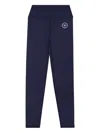Sporty And Rich Logo-embellished Leggings In Blue