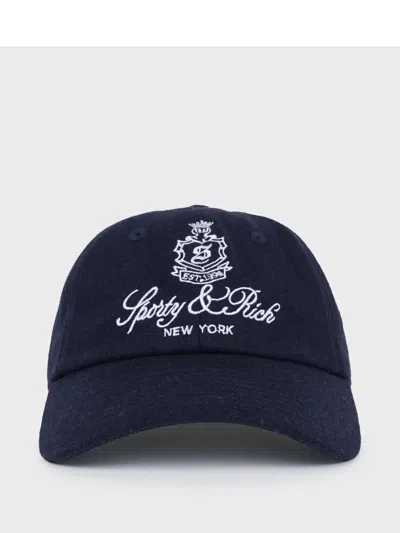 Sporty And Rich Logo-embroidered Cap In Blue