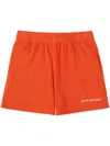 Sporty And Rich Logo-embroidered Cotton Shorts In Orange