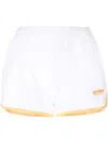 Sporty And Rich Logo-embroidered Cotton Shorts In White