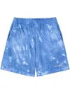 Sporty And Rich Logo-embroidered Cotton Track Shorts In Blau
