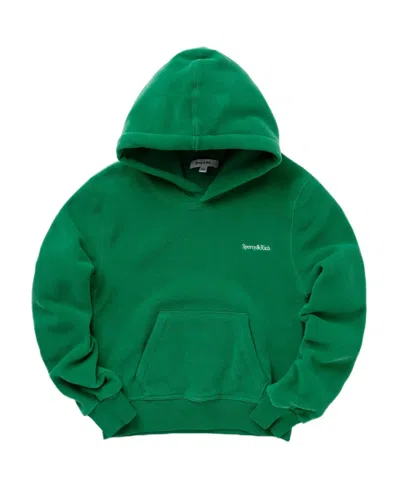 Sporty And Rich Logo-embroidered Fleece Hoodie In Green