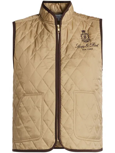 Sporty And Rich Logo-embroidered Gilet In Neutrals