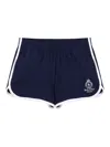 Sporty And Rich Logo-embroidered Shorts In Blue