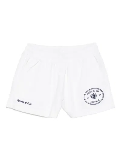 Sporty And Rich Logo-embroidered Shorts In White