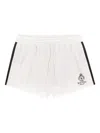 Sporty And Rich Logo-embroidered Side-stripe Shorts In Gold
