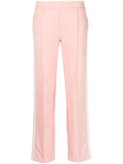 Sporty And Rich Logo-embroidered Straight-leg Track Pants In Pink