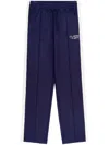 Sporty And Rich Logo-embroidered Stripe-detailing Track Pants In Blue