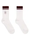 Sporty And Rich Logo Embroidered Stripe Socks In White
