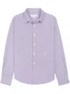 Sporty And Rich Logo-embroidered Striped Cotton Shirt In Purple