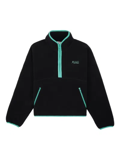 Sporty And Rich Logo-embroidered Sweatshirt In Black