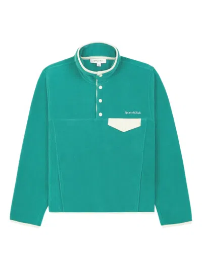 Sporty And Rich Logo-embroidered Sweatshirt In Green