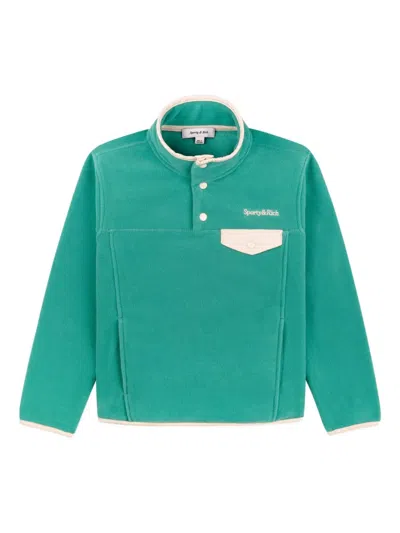 Sporty And Rich Kids' Logo-embroidered Sweatshirt In Green