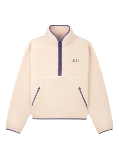 Sporty And Rich Logo-embroidered Sweatshirt In Neutral