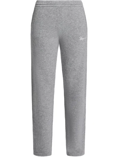 Sporty And Rich Embroidered-logo Track Pants In Grey