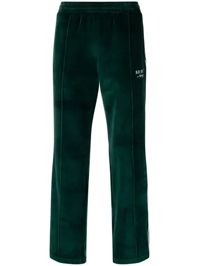 Sporty And Rich Logo-embroidered Track Pants In Grün