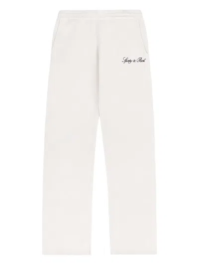 Sporty And Rich Logo-embroidered Trousers In White