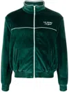 Sporty And Rich Logo-embroidered Zipped Sweatshirt In Grün